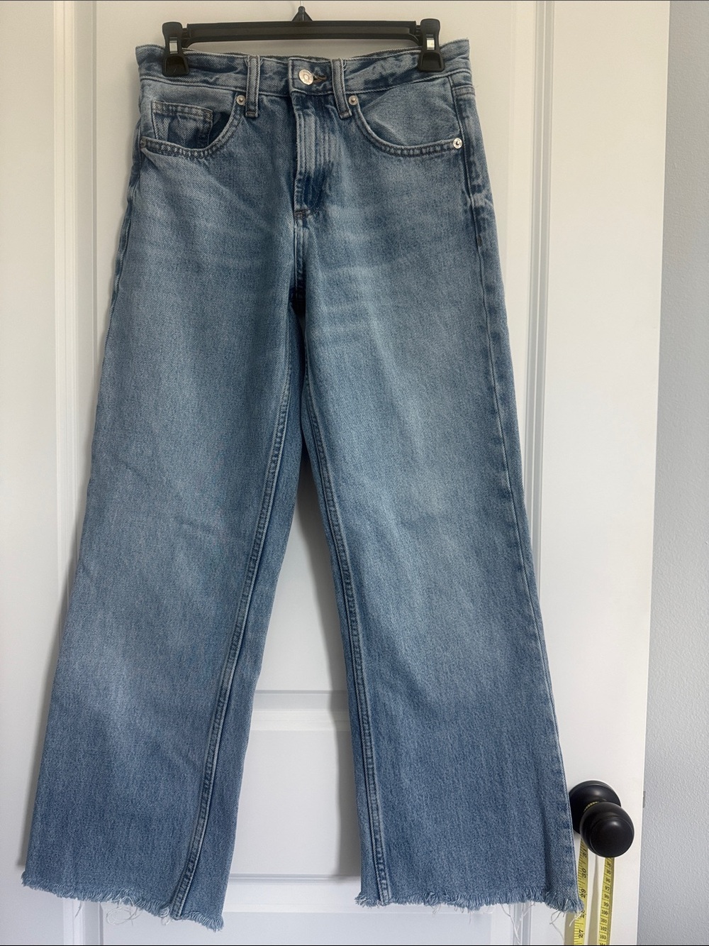 Zara Light Blue Wide Leg High-Rise Jeans